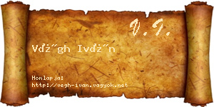 Végh Iván névjegykártya
